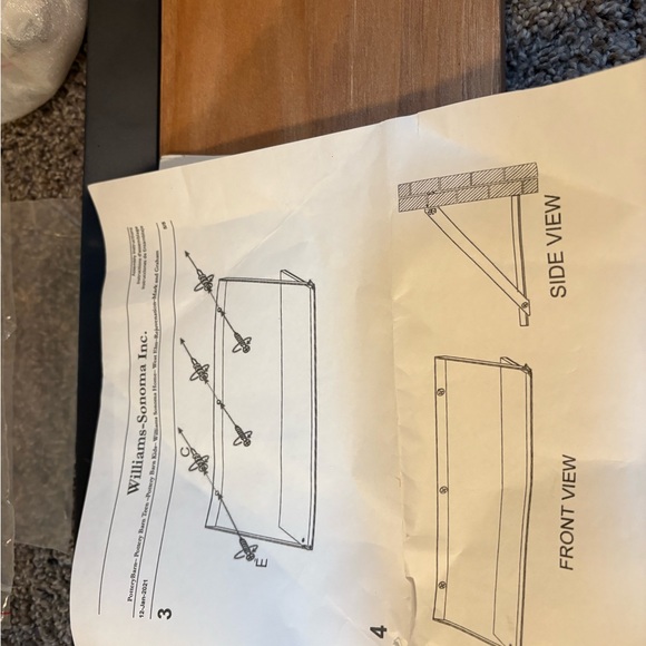 Pottery Barn Black and Brown Wall Shelf - Picture 2 of 7